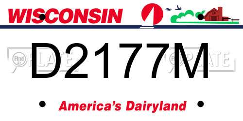 D2177M Wisconsin License Plate
