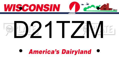 D21TZM Wisconsin License Plate