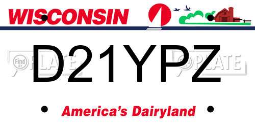 D21YPZ Wisconsin License Plate