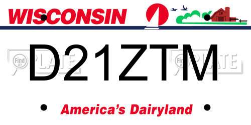 D21ZTM Wisconsin License Plate