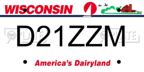 D21ZZM Wisconsin License Plate