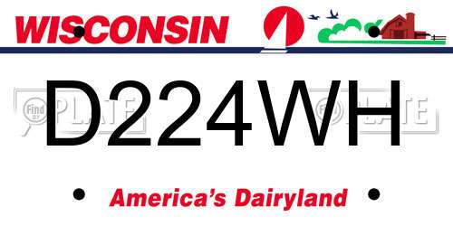 D224WH Wisconsin License Plate