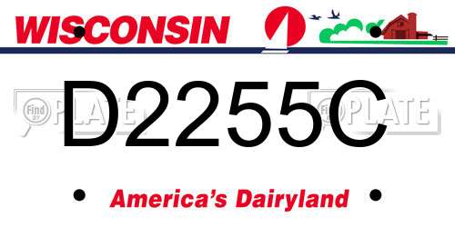 D2255C Wisconsin License Plate