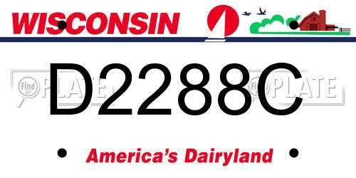D2288C Wisconsin License Plate