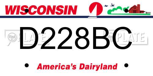 D228BC Wisconsin License Plate