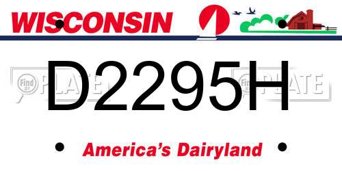 D2295H Wisconsin License Plate