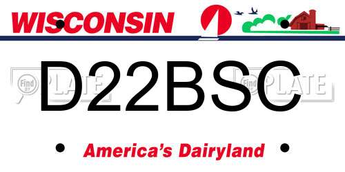 D22BSC Wisconsin License Plate