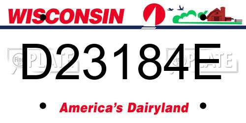D23184E Wisconsin License Plate