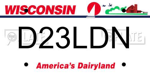 D23LDN Wisconsin License Plate