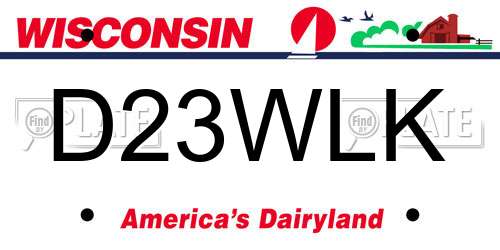D23WLK Wisconsin License Plate