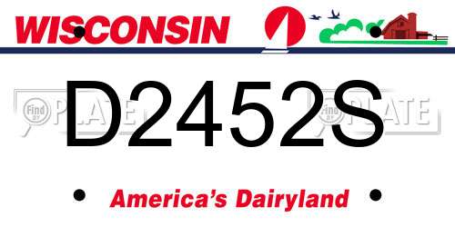 D2452S Wisconsin License Plate
