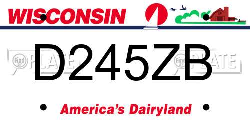 D245ZB Wisconsin License Plate