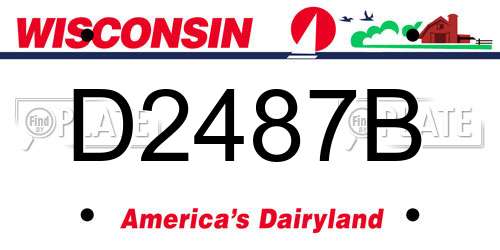 D2487B Wisconsin License Plate