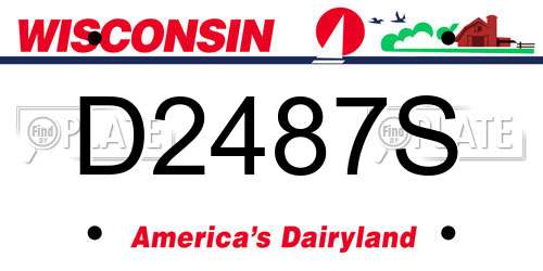 D2487S Wisconsin License Plate