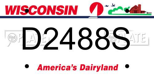 D2488S Wisconsin License Plate
