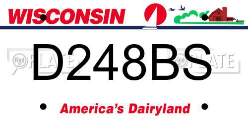 D248BS Wisconsin License Plate