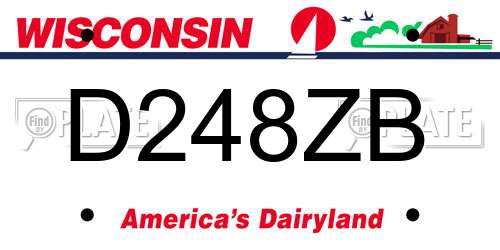 D248ZB Wisconsin License Plate