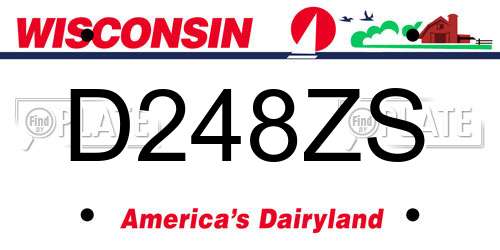 D248ZS Wisconsin License Plate