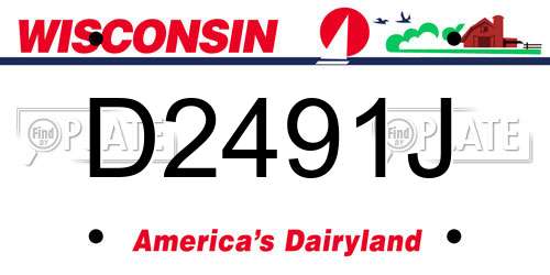 D2491J Wisconsin License Plate