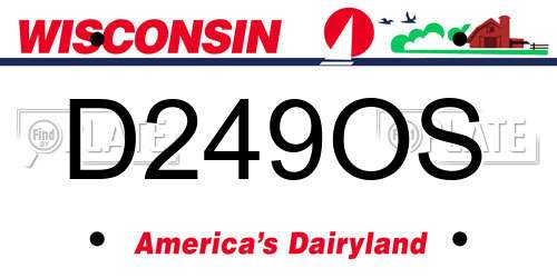 D249OS Wisconsin License Plate