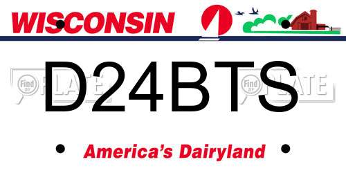 D24BTS Wisconsin License Plate