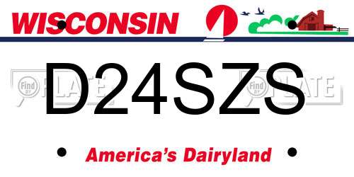 D24SZS Wisconsin License Plate