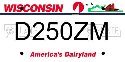 D250ZM Wisconsin License Plate