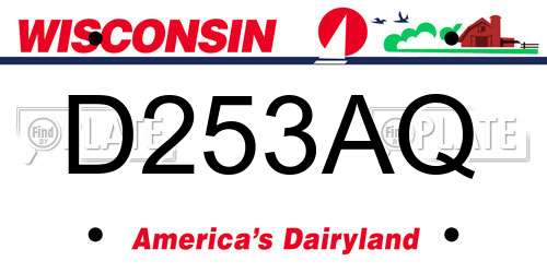 D253AQ Wisconsin License Plate