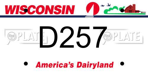 D257 Wisconsin License Plate