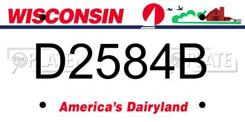 D2584B Wisconsin License Plate