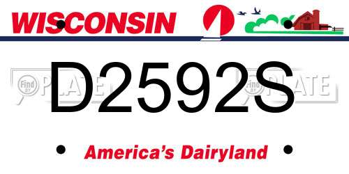 D2592S Wisconsin License Plate