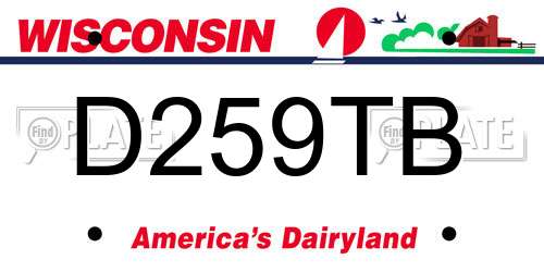 D259TB Wisconsin License Plate