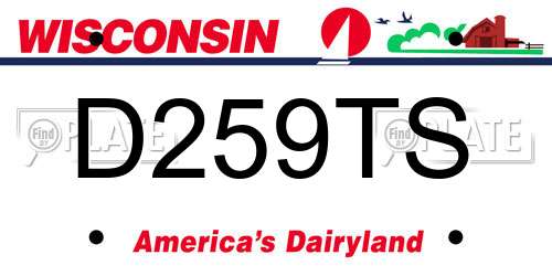 D259TS Wisconsin License Plate