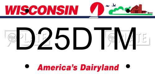 D25DTM Wisconsin License Plate