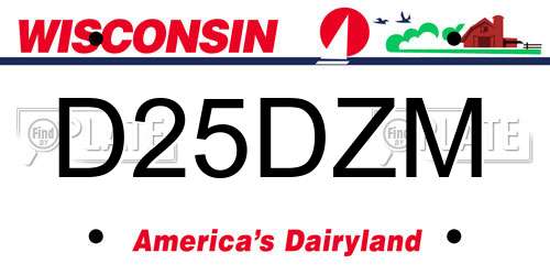 D25DZM Wisconsin License Plate