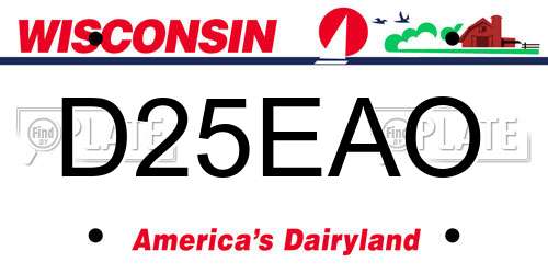 D25EAO Wisconsin License Plate
