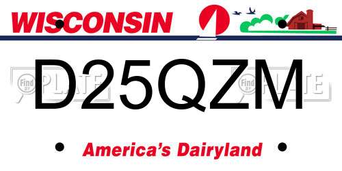 D25QZM Wisconsin License Plate