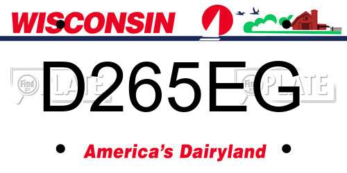 D265EG Wisconsin License Plate