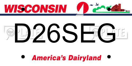 D26SEG Wisconsin License Plate