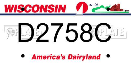 D2758C Wisconsin License Plate