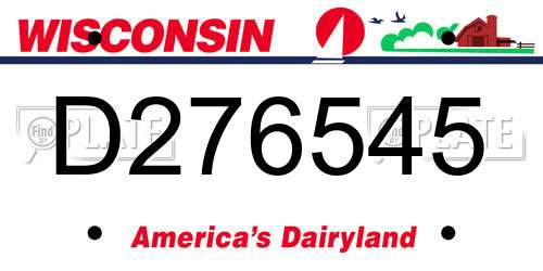 D276545 Wisconsin License Plate