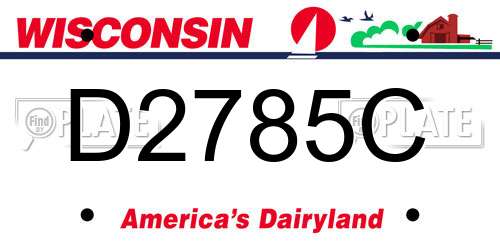 D2785C Wisconsin License Plate