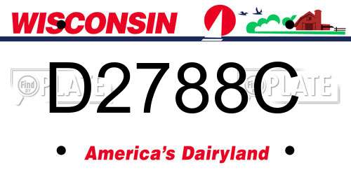 D2788C Wisconsin License Plate