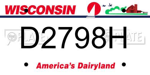 D2798H Wisconsin License Plate