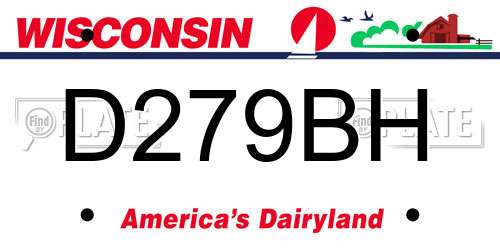 D279BH Wisconsin License Plate