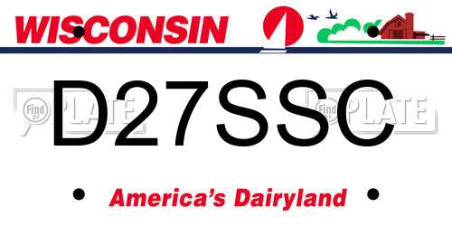 D27SSC Wisconsin License Plate