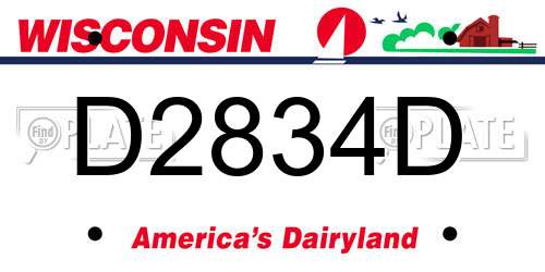 D2834D Wisconsin License Plate