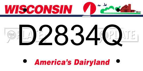 D2834Q Wisconsin License Plate