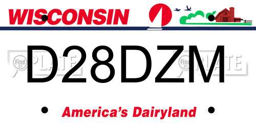 D28DZM Wisconsin License Plate