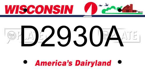 D2930A Wisconsin License Plate